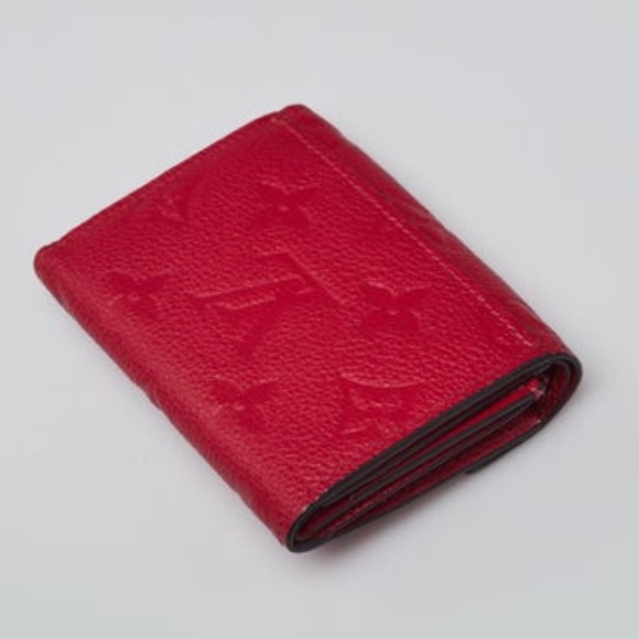 LOUIS VUITTON Scarlet Red Monogram Empreinte Leather Zoe Mini Trifold Wallet - Picture 2 of 10